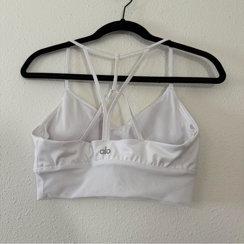 ALO Yoga White Strappy Back Sports Bra